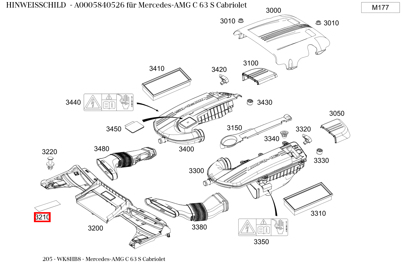 Hinweisschild Mercedes-AMG C 63 S Cabriolet 205 Hinweisschild Mercedes-AMG C 63 S Cabriolet 205