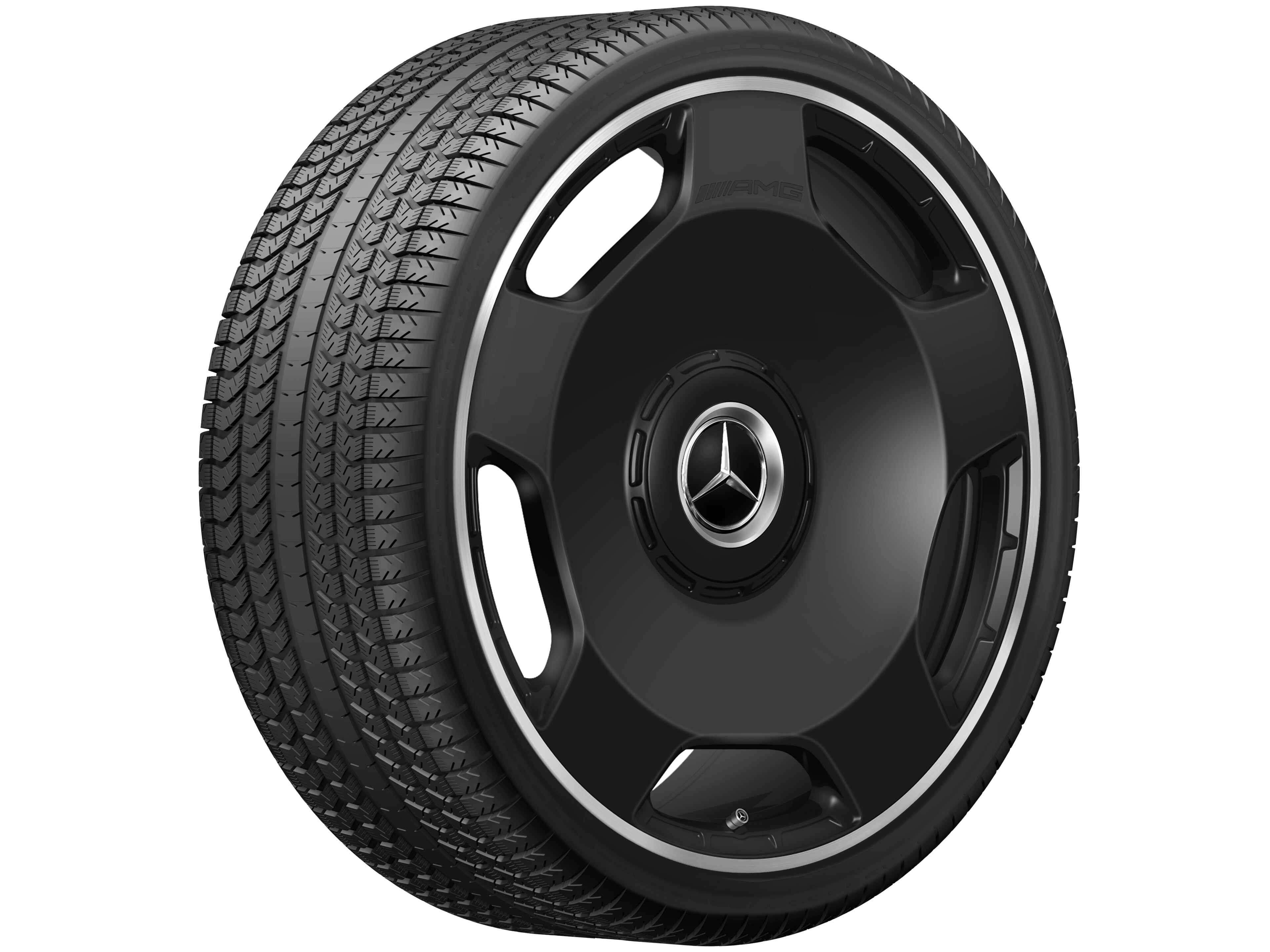 Mercedes-Benz - AMG Schmiederad im 5-Loch Design, 58,4 cm (23 Zoll), Felgenhorn glanzgedreht 11,5 J x 23 ET 47, schwarz matt