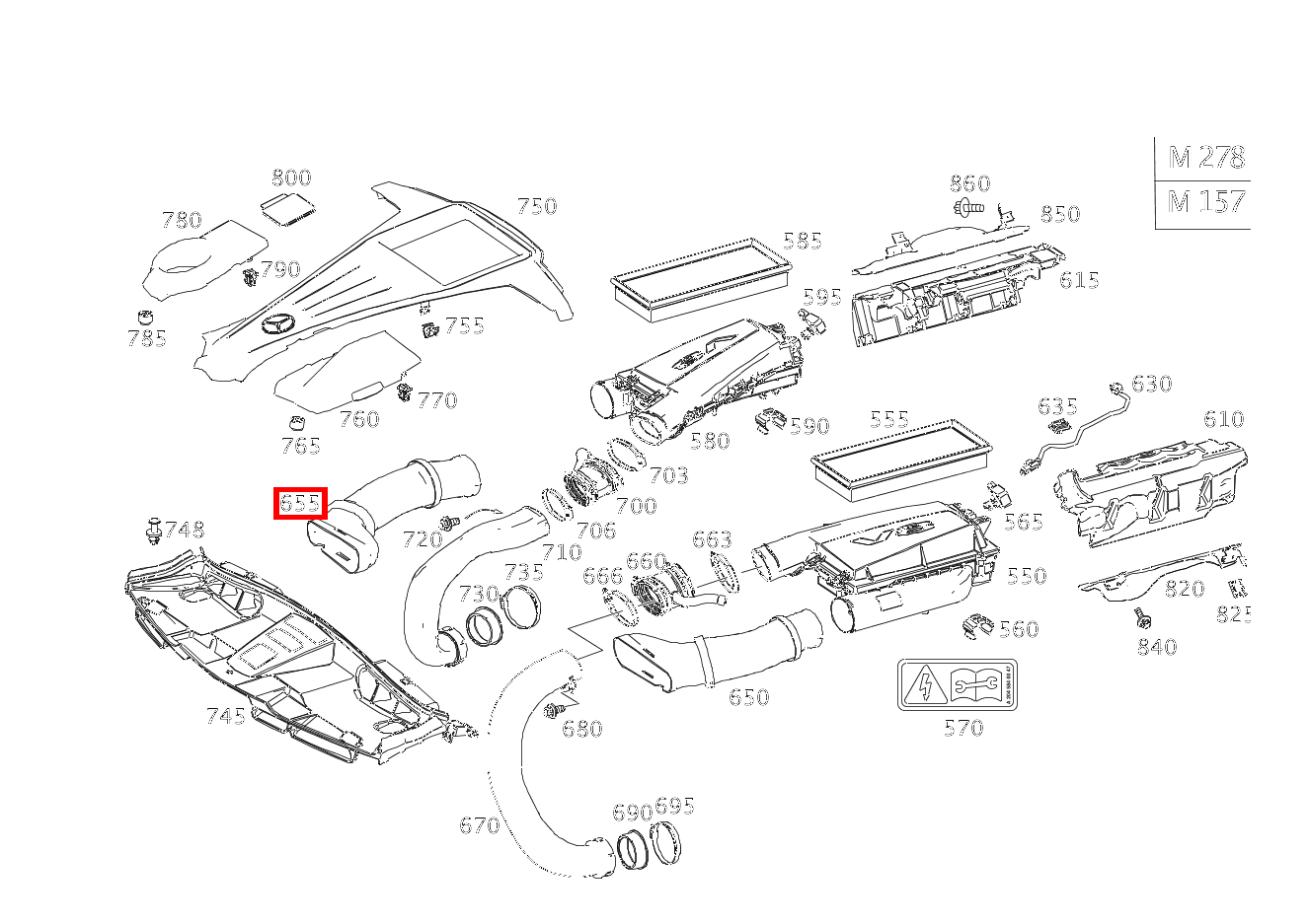 Luftansaugschlauch RECHTS Mercedes-AMG E 63 4MATIC T-Modell 212