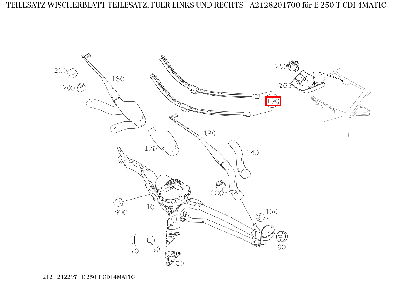 Teilesatz Wischerblatt TEILESATZ, FUER LINKS UND RECHTS E 250 T CDI 4MATIC 212
