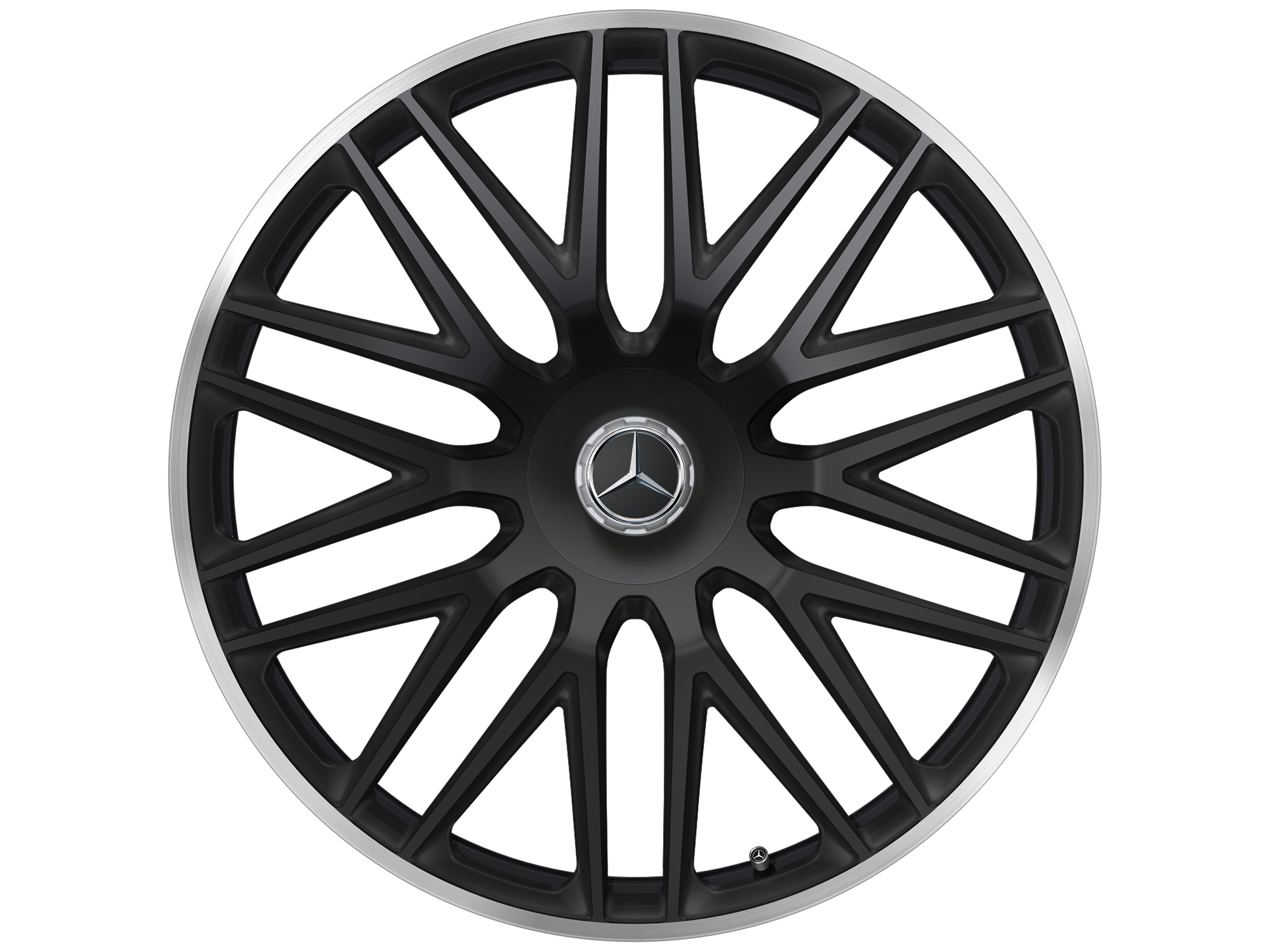 AMG Schmiederad 23 Zoll 11,5 J x 23 ET 47, schwarz matt, Felgenhorn glanzgedreht