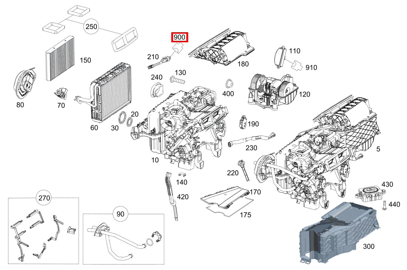 Steckhülsengehäuse TEMPERATURFUEHLER VERDAMPFER B10/6; 2-PIN MQS Mercedes-Maybach S 560 4MATIC 222