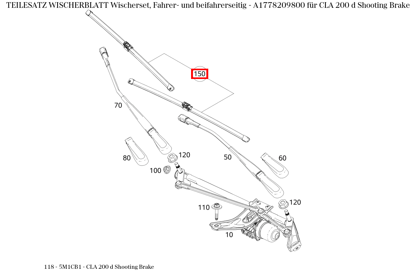 Teilesatz Wischerblatt Wischerset, Fahrer- und beifahrerseitig CLA 200 d Shooting Brake 118 Teilesatz Wischerblatt Wischerset, Fahrer- und beifahrerseitig CLA 200 d Shooting Brake 118