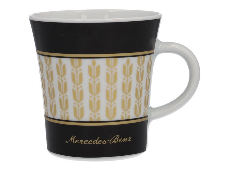 Kaffeebecher, 300 ml schwarz / weiß / goldfarben, Porzellan, 300 ml Kaffeebecher, 300 ml schwarz / weiß / goldfarben, Porzellan, 300 ml