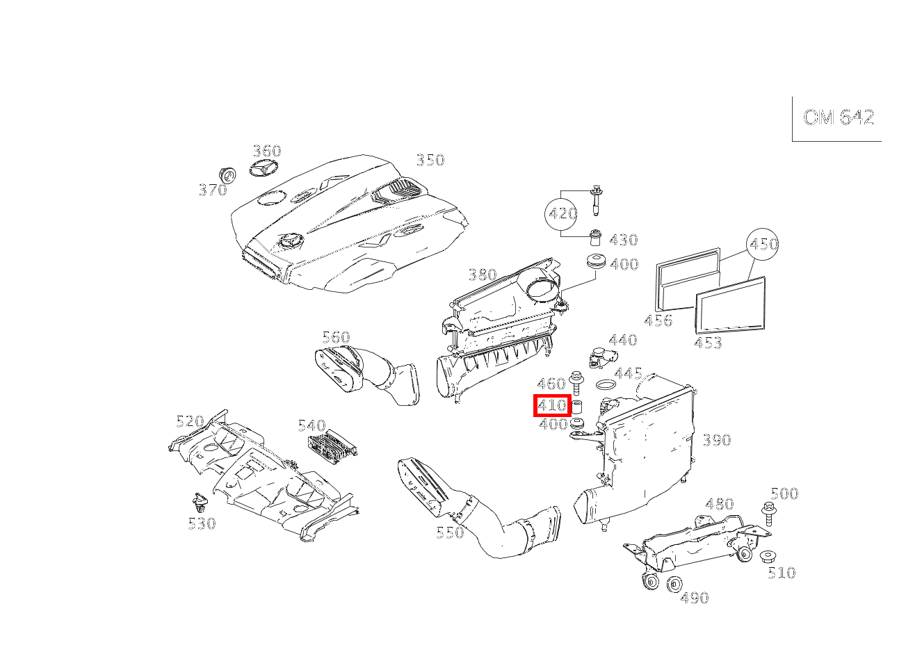 Buchse BEFESTIGUNG LUFTFILTERGEHAEUSE VORNE E350CDI BE CA 207