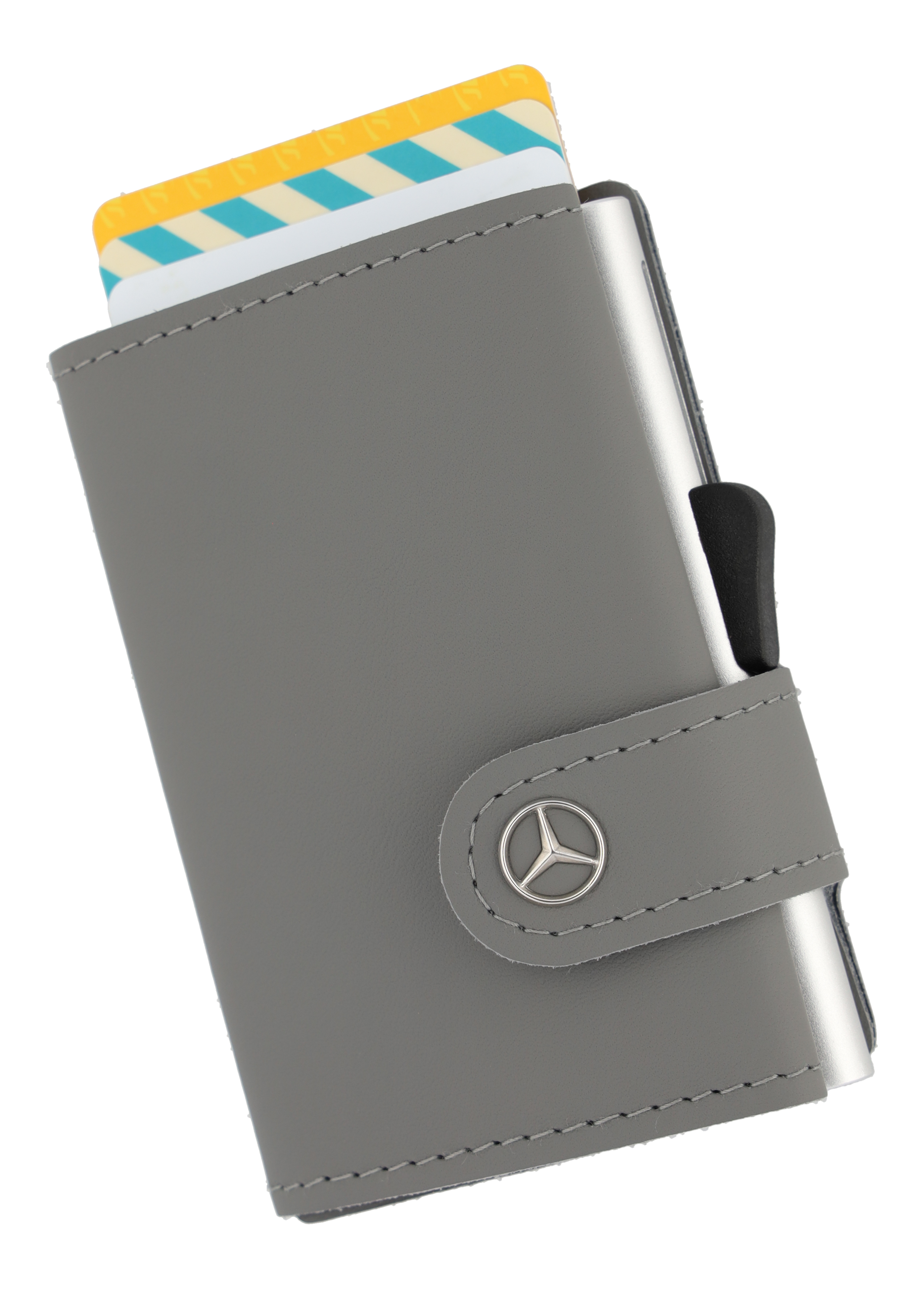 Mercedes-Benz - Mini-Geldbörse silbergrau, Rindleder