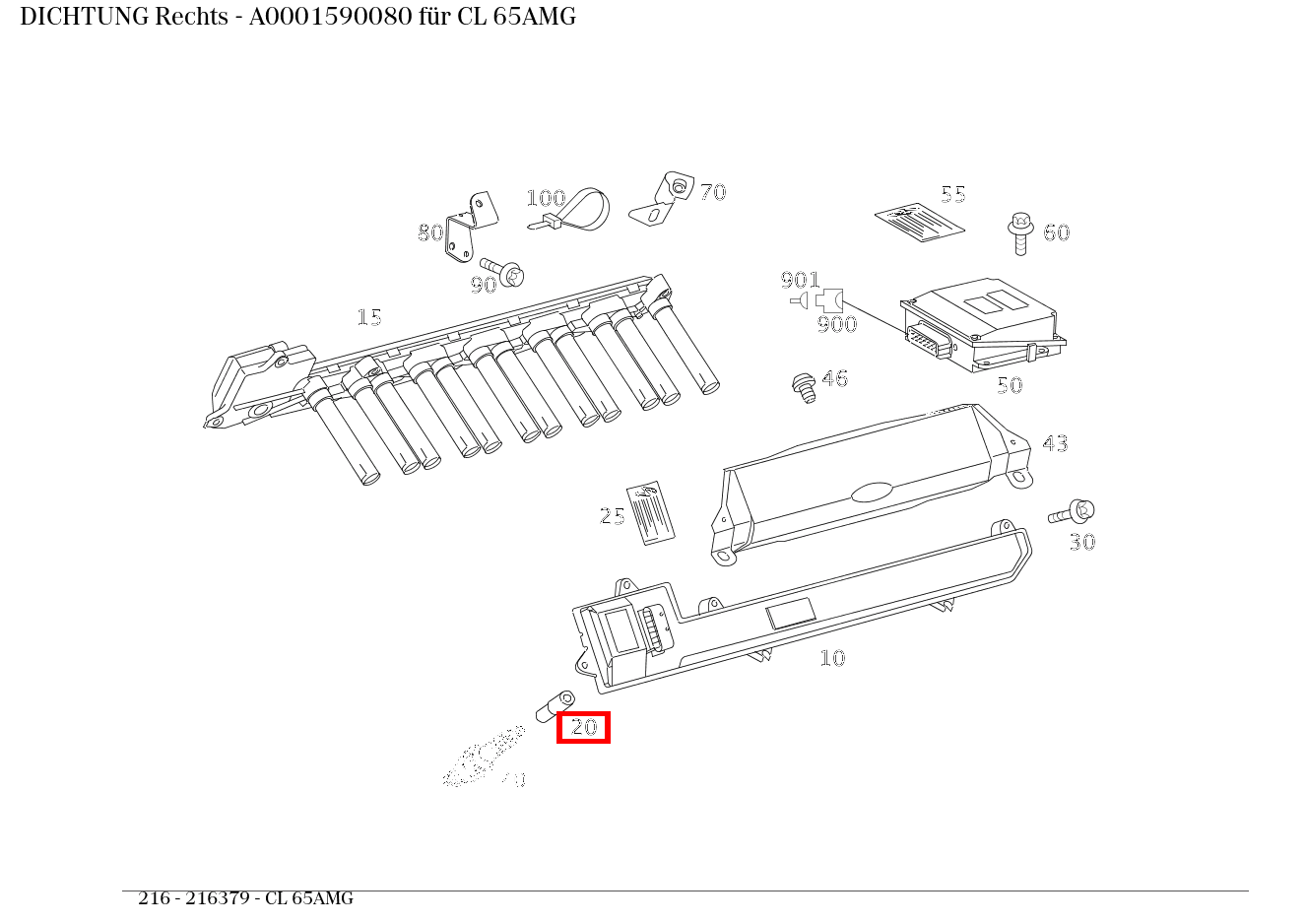 ABDICHTUNG Rechts CL 65AMG 216
