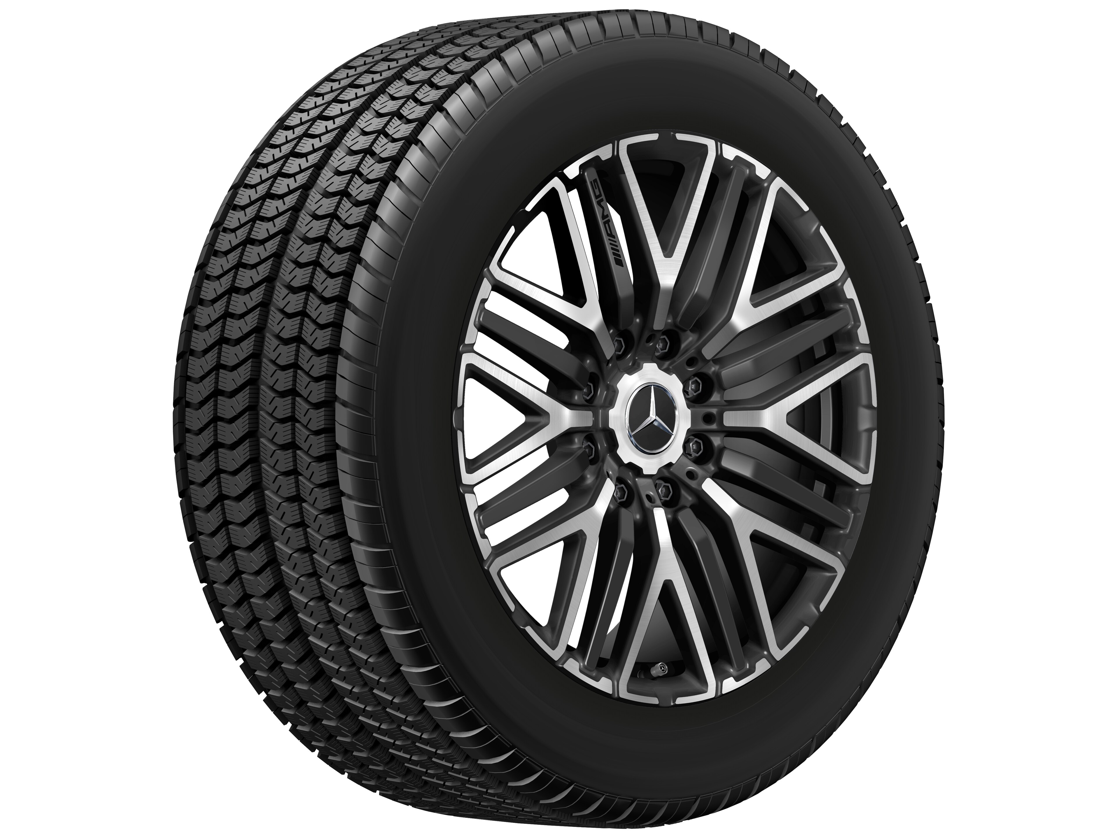 Mercedes-Benz - AMG Schmiederad 22 Zoll, 9,5 J x 22 ET 60, schwarz matt, glanzgedreht