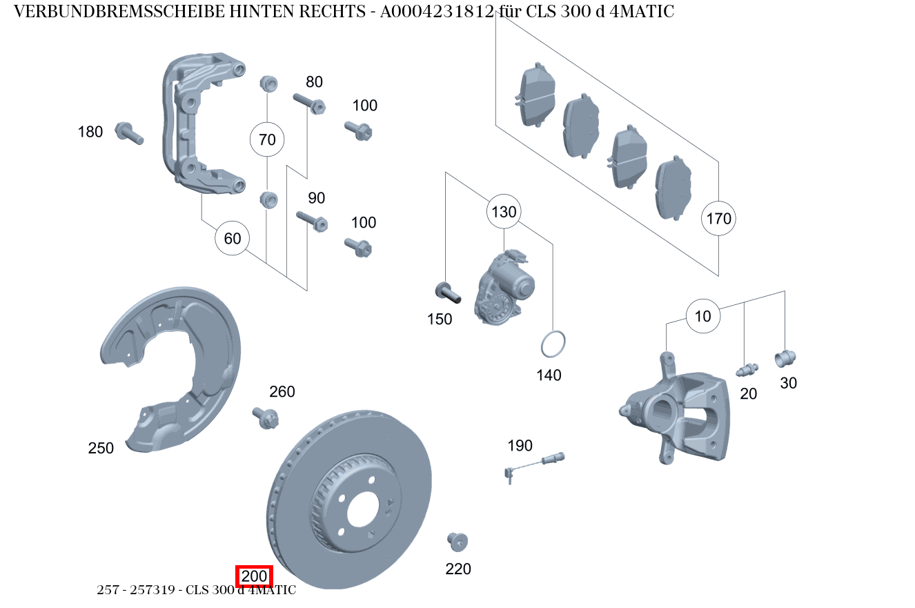Verbundbremsscheibe HINTEN RECHTS CLS 300 d 4MATIC 257 Verbundbremsscheibe HINTEN RECHTS CLS 300 d 4MATIC 257
