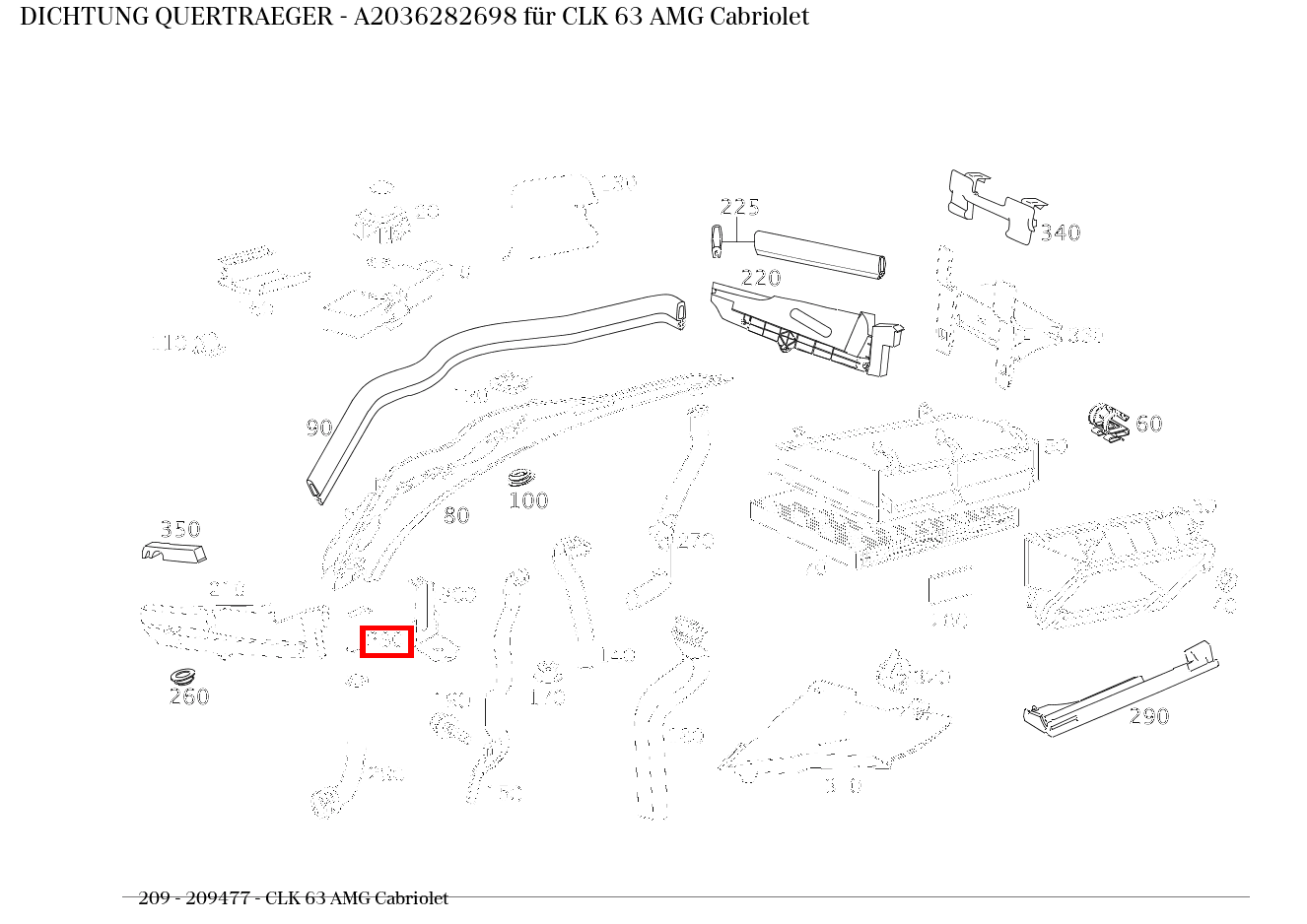 ABDICHTUNG QUERTRAEGER CLK 63 AMG Cabriolet 209
