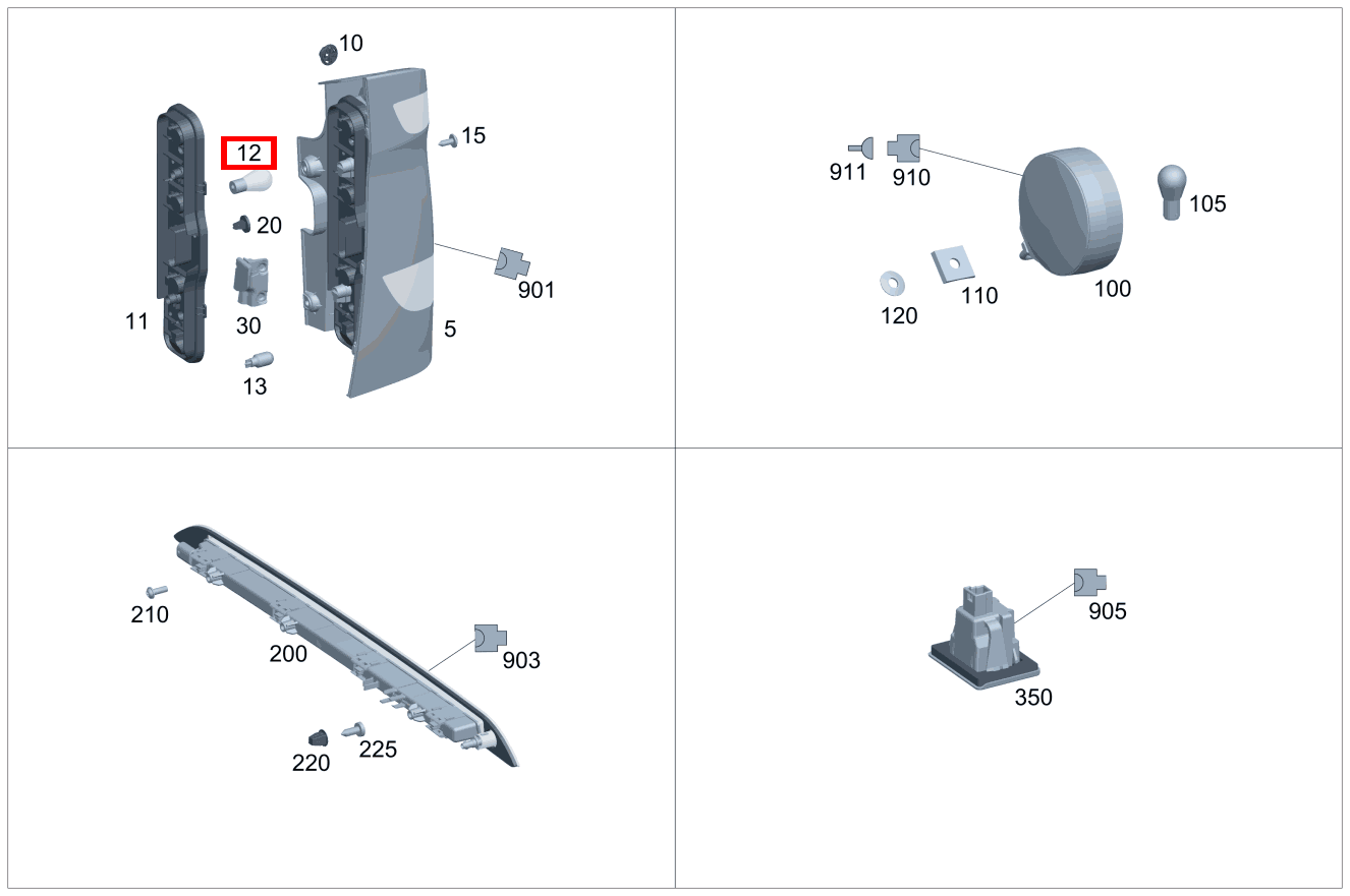 Glühlampe Rückfahr- und Nebelschlussleuchte; 12V-21W Vito 116 CDI Kasten Lang 245