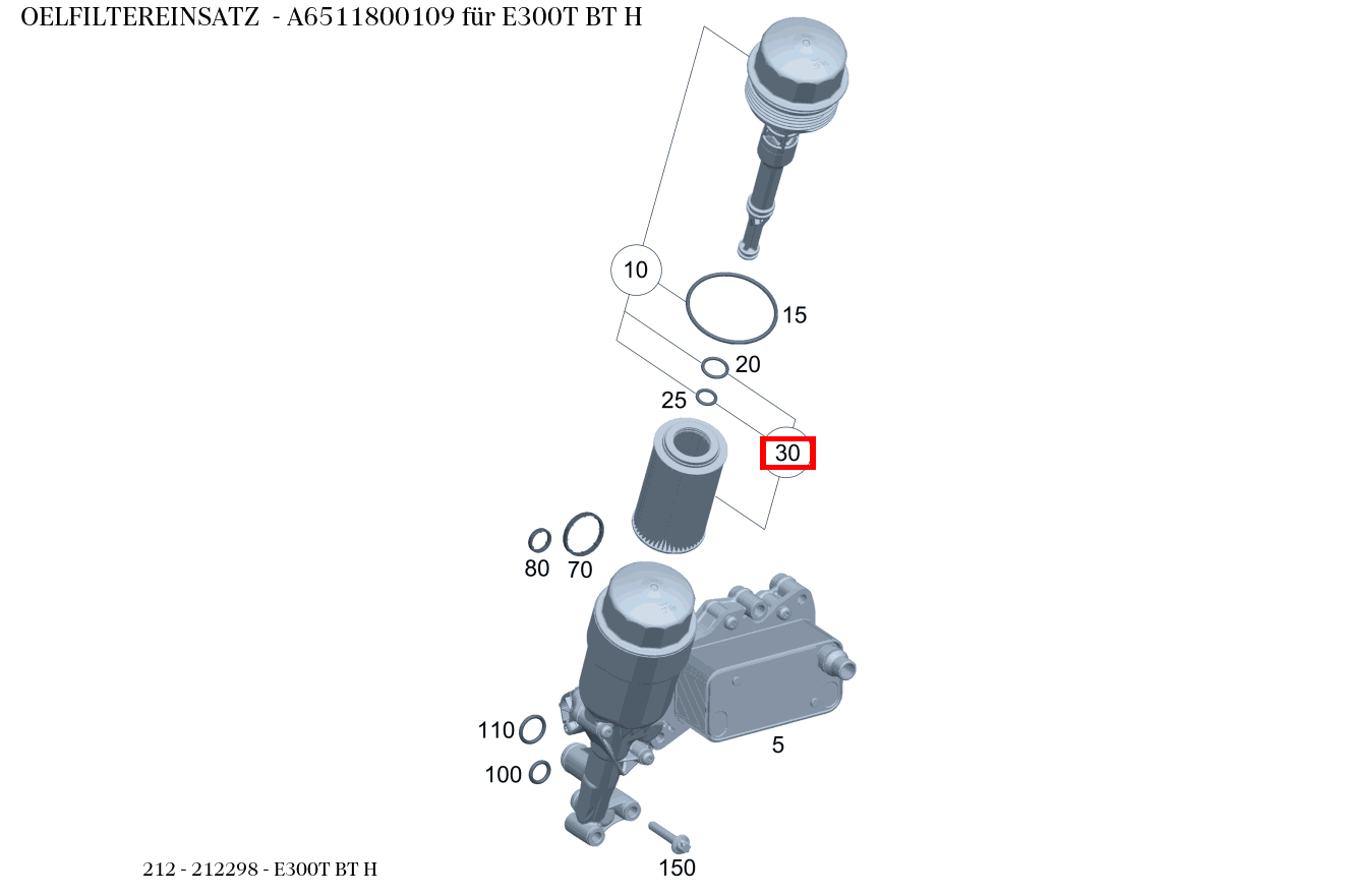 Ölfiltereinsatz E300T BT H 212 Ölfiltereinsatz E300T BT H 212