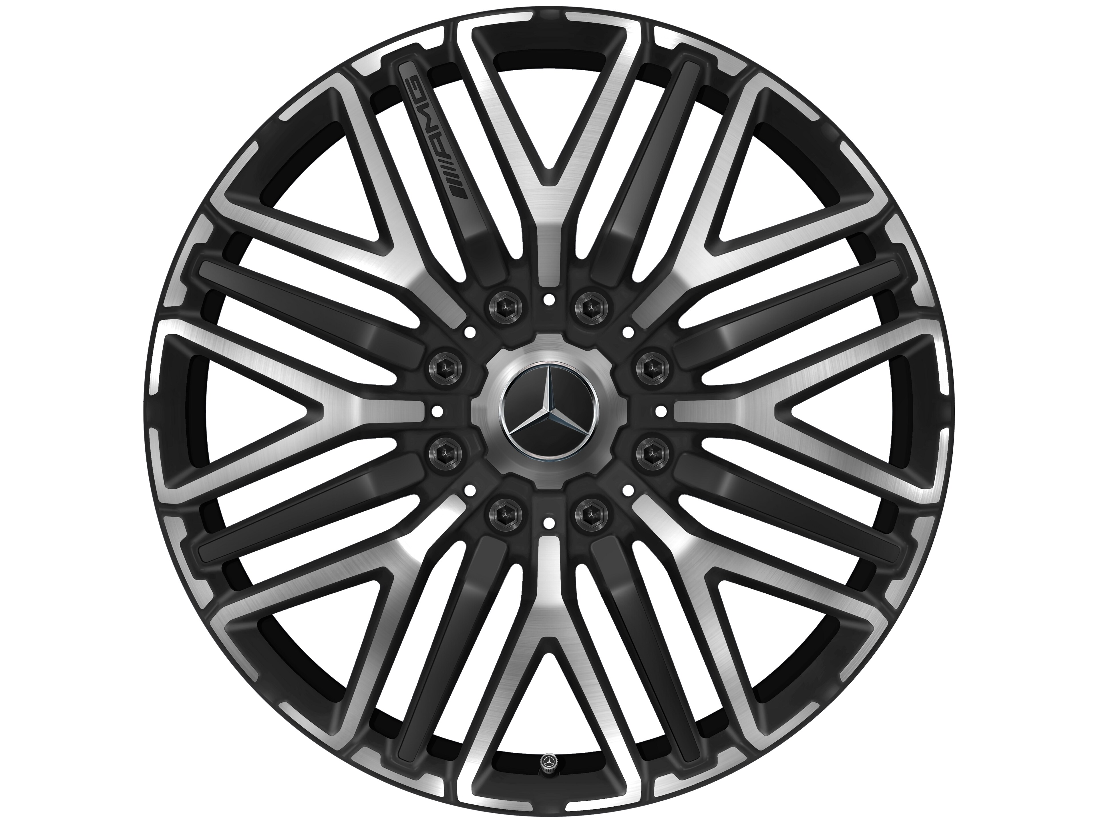 Mercedes-Benz - AMG Schmiederad 22 Zoll, 9,5 J x 22 ET 60, schwarz matt, glanzgedreht