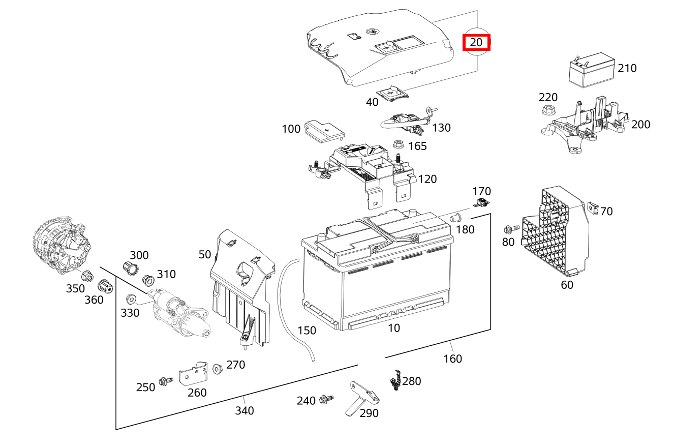 BATTERIEABDECKUNG Starterbatterie Mercedes-AMG CLA 35 4MATIC Coupé 177
