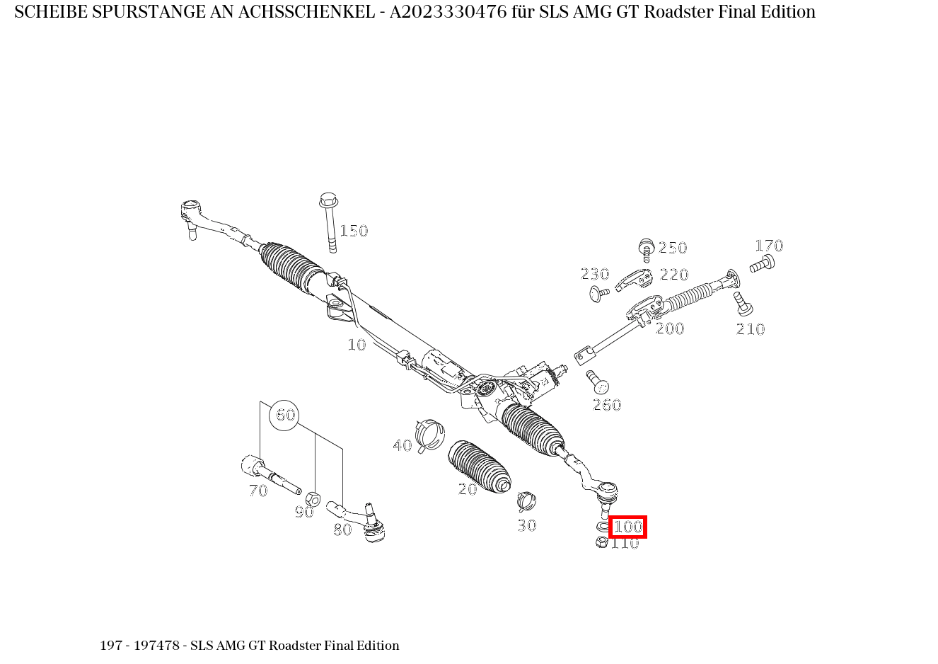 Scheibe SPURSTANGE AN ACHSSCHENKEL SLS AMG GT Roadster Final Edition 197 Scheibe SPURSTANGE AN ACHSSCHENKEL SLS AMG GT Roadster Final Edition 197