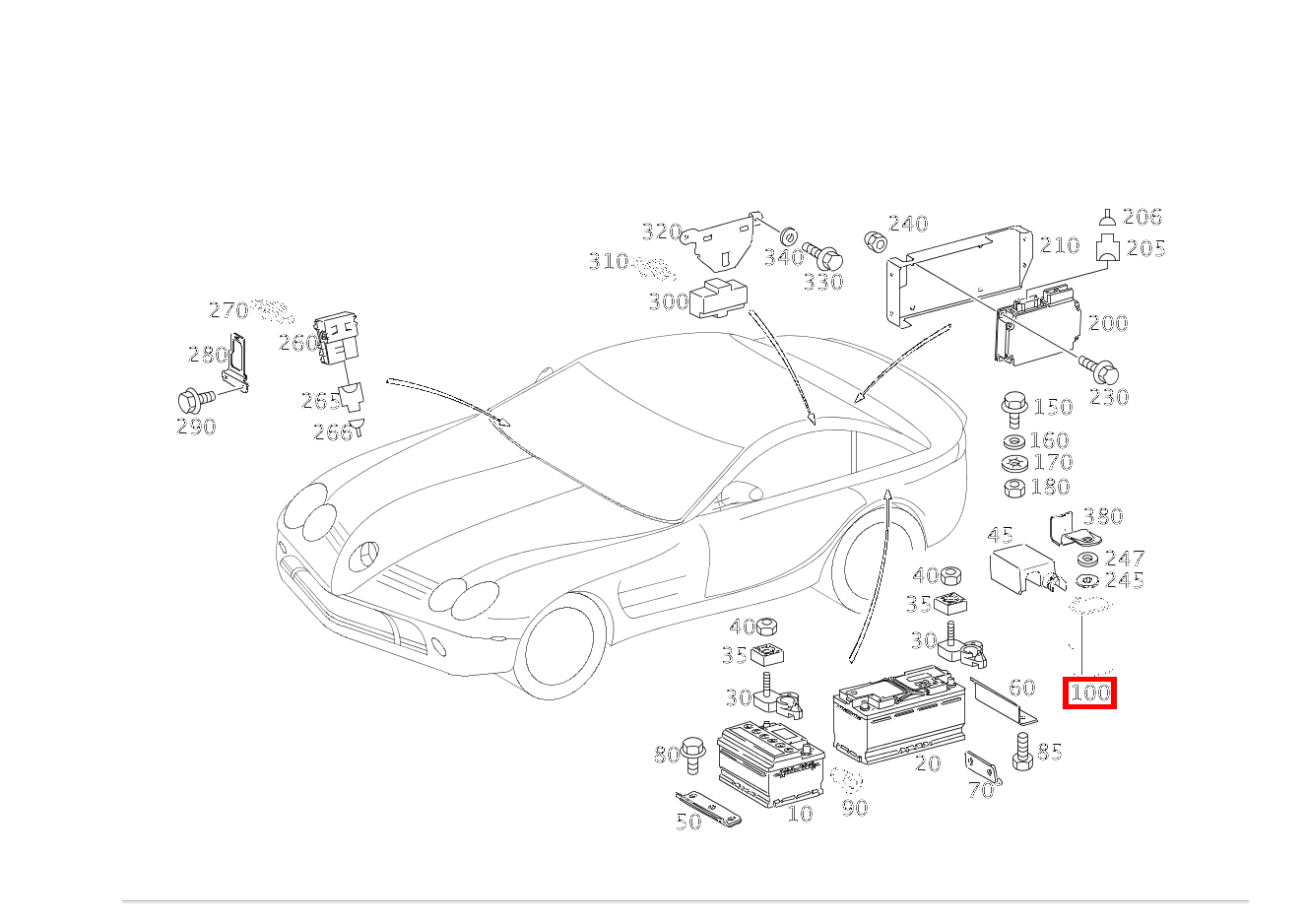 Behälter AN BATTERIE SEITLICH SLR McLaren Roadster 199