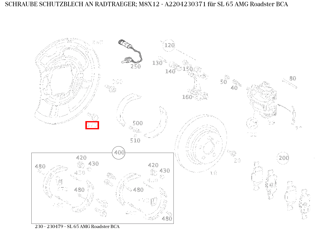 Schraube SCHUTZBLECH AN RADTRAEGER; M8X12 SL 65 AMG Roadster BCA 230 Schraube SCHUTZBLECH AN RADTRAEGER; M8X12 SL 65 AMG Roadster BCA 230