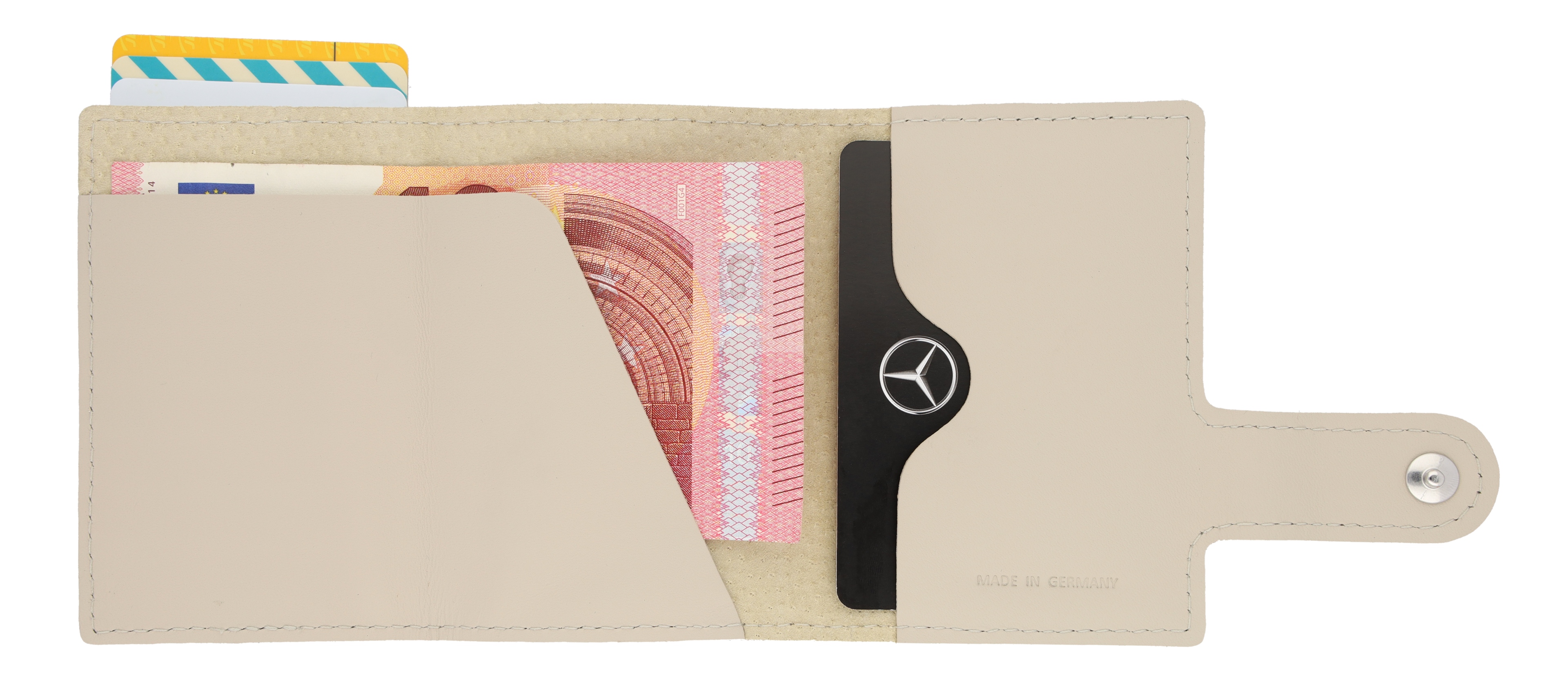 Mini-Geldbörse macchiatobeige, Rindleder