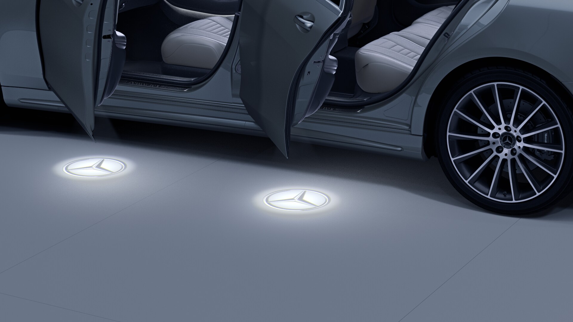 LED Projektor, Mercedes Stern, 2-teilig
