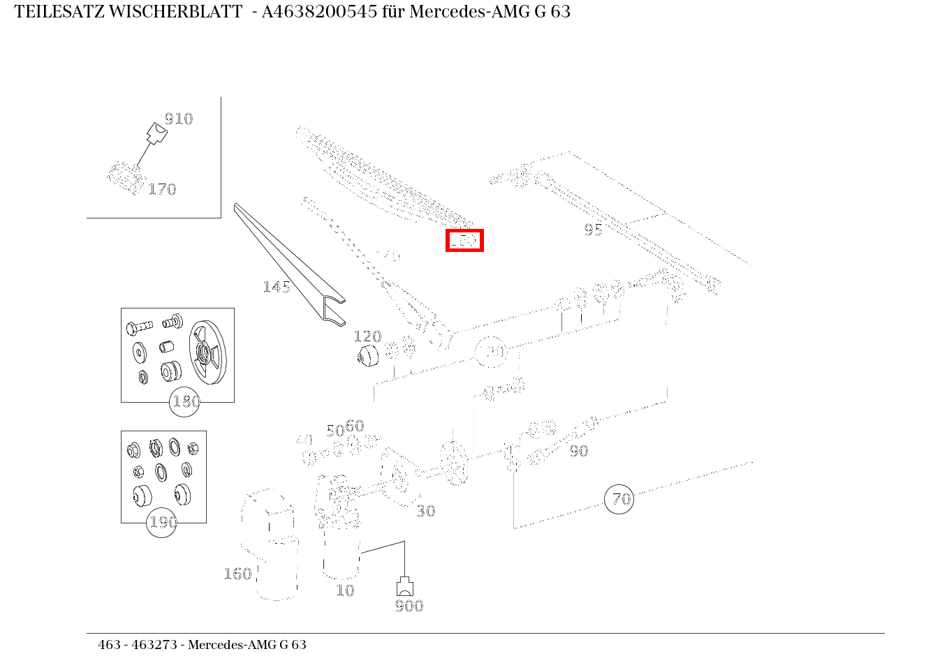 Teilesatz Wischerblatt Mercedes-AMG G 63 463
