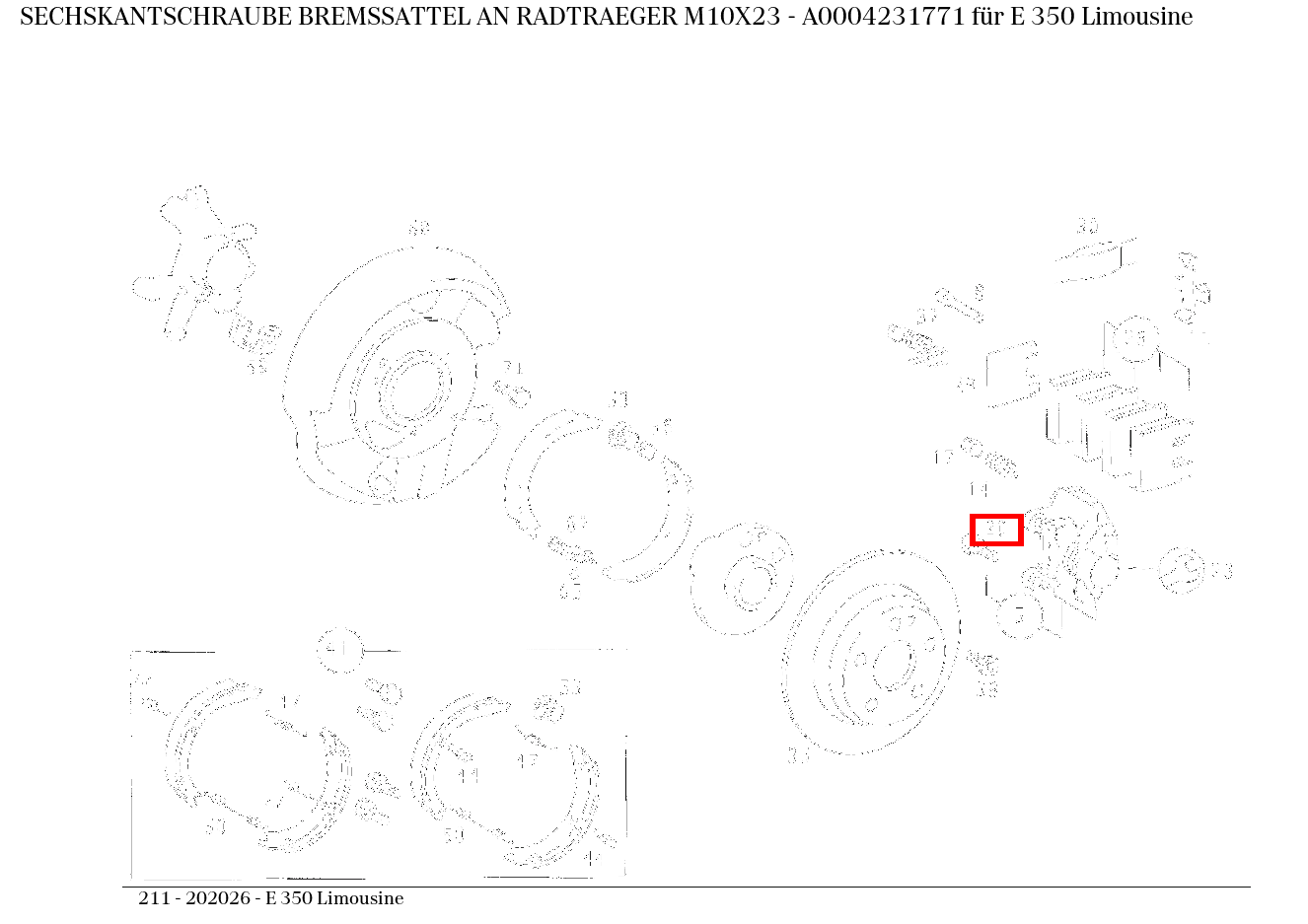 Sechskantschraube BREMSSATTEL AN RADTRAEGER M10X23 E 350 Limousine 211