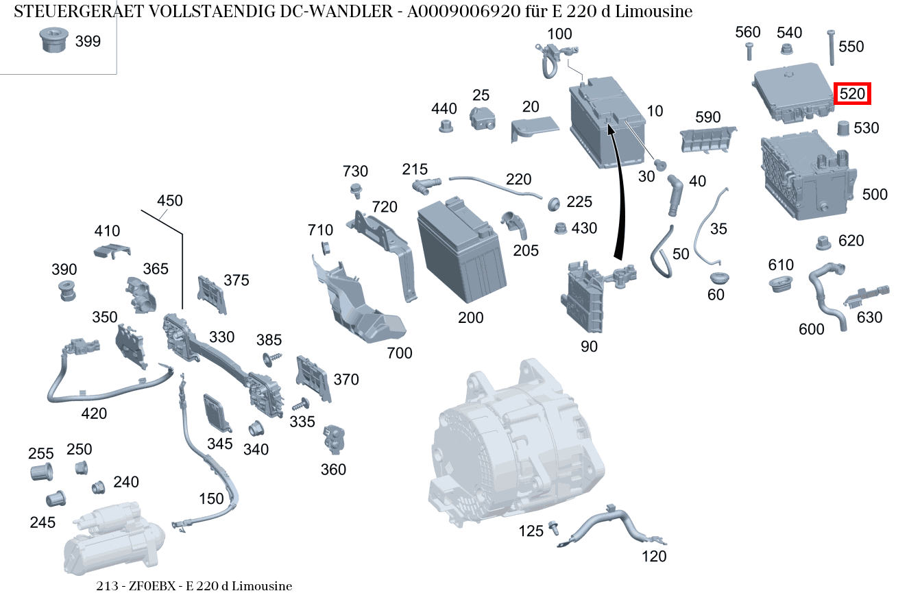 Steuergerät vollständig DC-WANDLER E 220 d Limousine 213 Steuergerät vollständig DC-WANDLER E 220 d Limousine 213