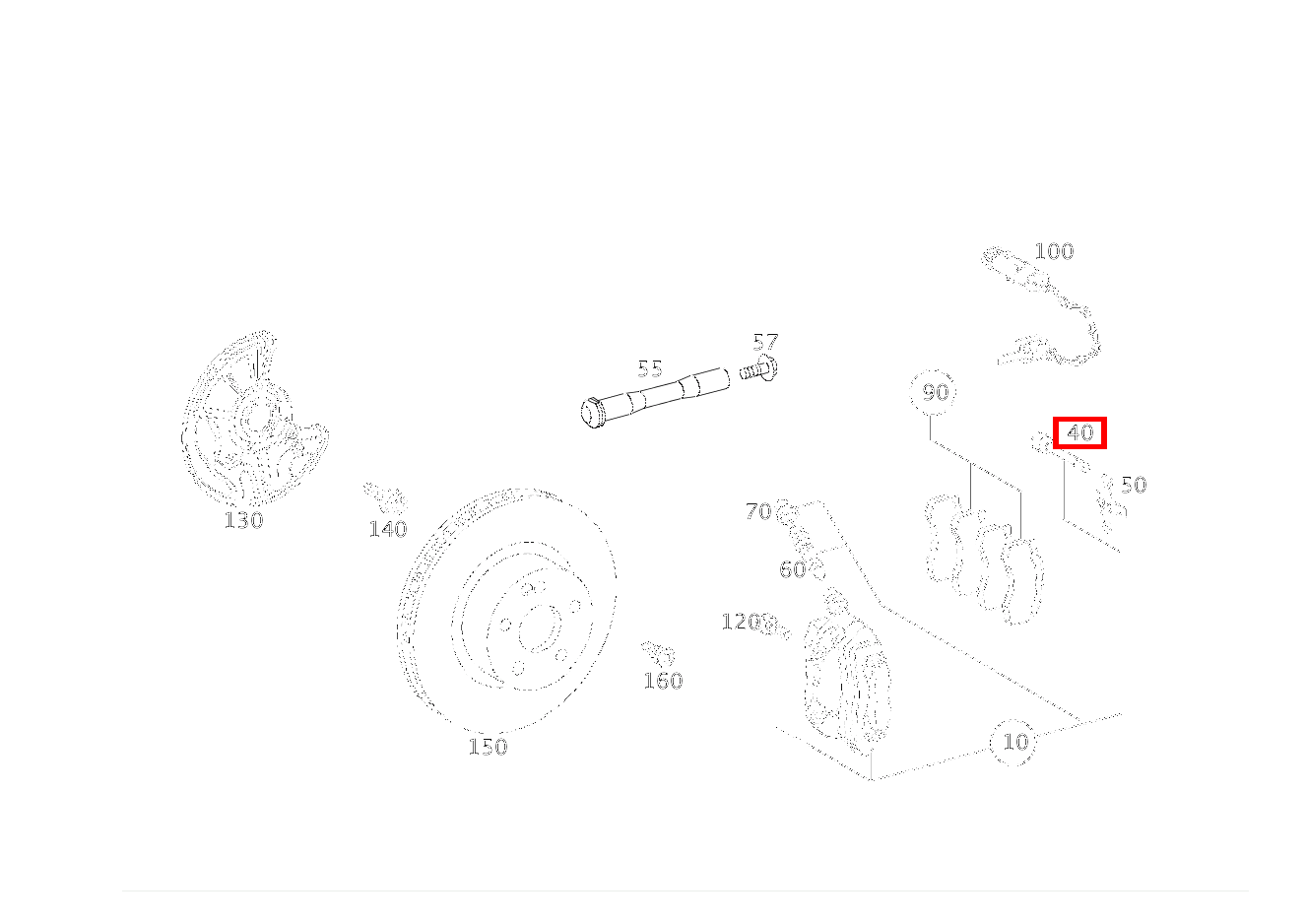 TEILESATZ BOLZEN Bremsbelaghaltefeder an Bremssattel, Vorderachse CLS 55 AMG 219